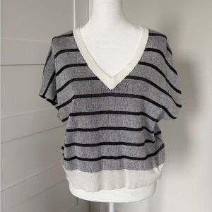 Striped V-Neck Women's Top